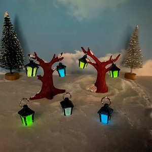 Mini Lantern Pendant <b>Led</b> <b>Light</b> Keychain Christmas Decor Resin Novelty Ornament - Product Image 3