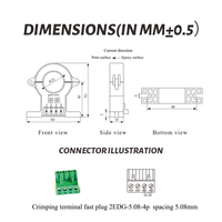Sensor de Corriente de Efecto Hall de Núcleo Dividido YHDC HSTS21, Entrada 50A-600A, Salida Nominal 2.5V-0.625V, Fuente de Alimentación +5V, Precisión 1%, DC~25KHz