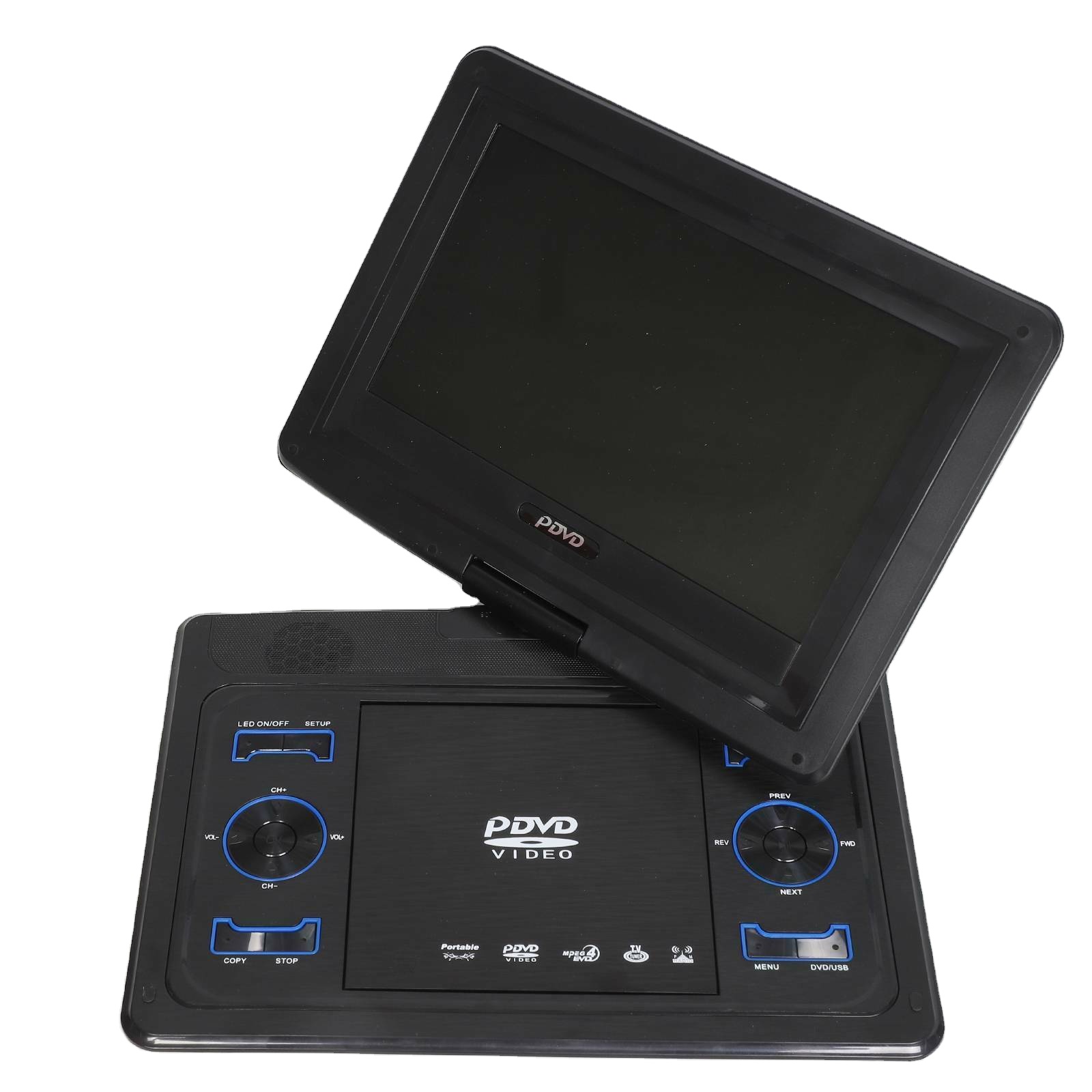 Tela hd giratória 10.1 "para carro, player de dvd portátil para crianças, recarregável, usb/sd/gamepad, suporte para tv