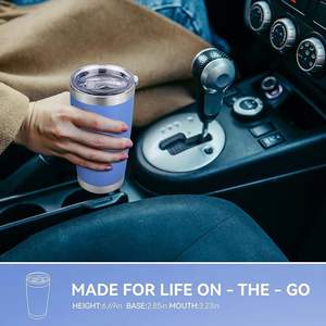 20oz Tumbler with Lid Double Wall Vacuum <b>Insulated</b> <b>Travel</b> Coffee <b>Mug</b> Stainless Steel Thermal Cup Powder Coated Coffee Tumbler - Product Image 6