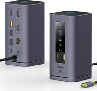 Base de Conexión USB-C SpaceMate (MAC) para 3 Monitores 4K, 11 Puertos USB de 10 Gbps, 100W PD, Gigabit Ethernet, Audio, Compatible con Laptop, Mac y Windows
