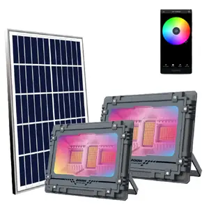 60w 100w 200w 300w 500w 800w renk değiştirme akıllı Rgb App güneş Spot modülü sel ışıkları sahne Rechargsble uzaktan kumanda ile açık