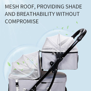 Jxb nhà máy giá chất lượng cao đôi lớp <span class=keywords><strong>Pet</strong></span> carriar xách tay có thể gập lại vật nuôi Xe đẩy cho đôi vật nuôi - Product Image 5