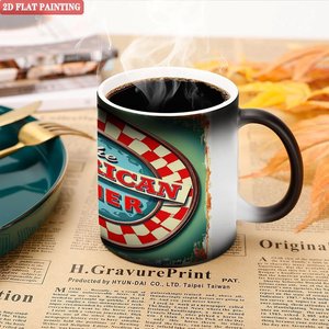 Frosted Black <b>Ceramic</b> <b>Mug</b> 11oz Heat Color Changing Sublimation Cup For Diner Design Printing - Product Image 5