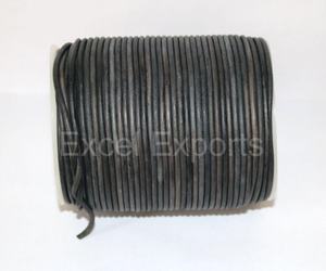 Bracelets en cuir noir antique de 1mm 2mm 3mm d'épaisseur pour la fabrication de bijoux de qualité et l'artisanat - Product Image 1