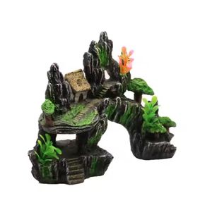 Adorno de piedra con vista a la montaña para acuario, árbol, roca, <span class=keywords><strong>cueva</strong></span>, paisaje, gran adorno para acuario, Roca, decoración de pecera Artificial - Product Image 6