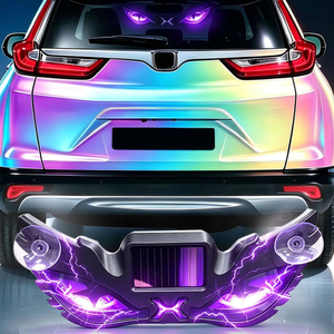Lumière d'avertissement solaire LED yeux de démon, lampe décorative de signalisation d'urgence pour vitre arrière de voiture, sans fil, sans câblage - Product Image 4