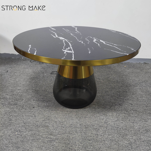 Nordic Luxury Modern Salontafel Couchtisch Marble Top End Coffes Table Set divano Side Round Glass Coffee Table per soggiorno - Product Image 6