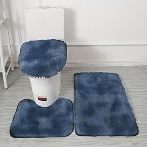 طقم سجاد حمام ثلاثي القطع بتصميم تاي داي، سجادة غير قابلة للانزلاق وماصة للماء، سميكة ومقاومة للآلات - Product Image 4