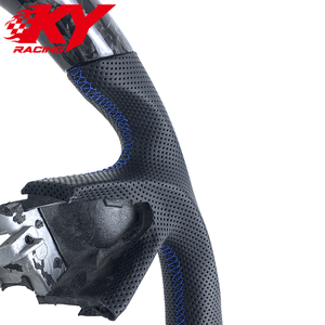Volante de carreras personalizado de fibra de carbono forjada con cuero negro, adecuado para Infiniti Q50 Q50s Q50L Q60 Q60s - Product Image 2
