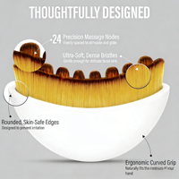 Brosse faciale à poils doux personnalisable avec logo pour drainage lymphatique, brossage à sec et peau éclatante