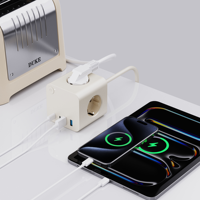 Multiprise intelligente 2026 à 3 prises pour bureau, avec ports USB-C PD 25W et interrupteur européen, pour usage domestique