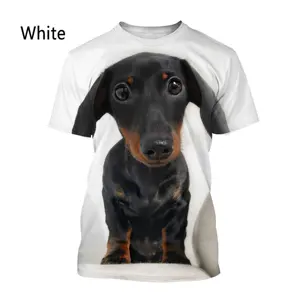 Dachshund 3D พิมพ์เสื้อยืดสําหรับชายแฟชั่นแขนสั้นเสื้อยืดออกแบบที่กําหนดเอง Tees จัดส่งผู้ชายเสื้อผ้าฤดูร้อน