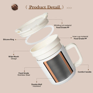 Taza de <span class=keywords><strong>Café</strong></span> de Acero Inoxidable de Doble Pared Everich para Camping, 12 oz, con Aislamiento Térmico de 12 a 24 Horas y Asa - Product Image 4