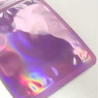 Sac à fermeture éclair laser anti-oxydation, sac à fermeture éclair laser holographique, pochette scintillante arc-en-ciel pour l'emballage des boucles d'oreilles
