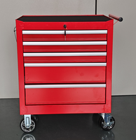 Chariot à outils en acier robuste OEM, chariot à outils à 5 tiroirs, armoire de rangement d'outils d'atelier en acier avec roues