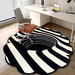 Irregolare 3D <span class=keywords><strong>tappeto</strong></span> visivo senza fondo buco ottico illusione tappetino antiscivolo <span class=keywords><strong>tappeto</strong></span> <span class=keywords><strong>nero</strong></span> <span class=keywords><strong>rotondo</strong></span> per la stanza - Product Image 6