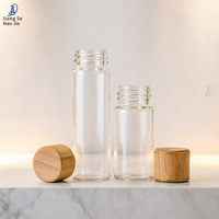 Bouteille de contrôle à bouchon en bambou et en bois, diamètre 22 mm, bouteille à réactifs, bouteille d'aliquote scellée à bouchon à vis, bouteille à vœux à large ouverture