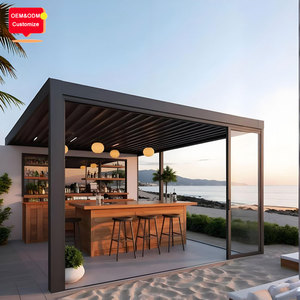 Pérgola Bioclimática de Aluminio Motorizada, Impermeable, de Lujo, para Exteriores, con Montaje en Pared, para Cafeterías y Restaurantes - Product Image 1