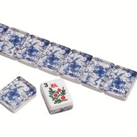 Jeu de tuiles de Mahjong classique de luxe moderne, type USA, en acrylique transparent, avec logo OEM sur la couche intermédiaire, tendance