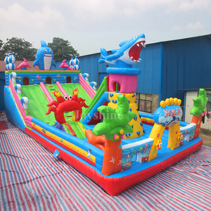 Ngoài trời khổng lồ <span class=keywords><strong>Inflatable</strong></span> sân chơi cá mập bouncy lâu đài trượt vui vẻ thành phố trượt và trượt nhảy <span class=keywords><strong>Inflatable</strong></span> lâu đài với trượt - Product Image 4