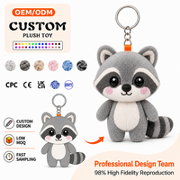 Porte-clés en peluche personnalisé en gros, motif animal de dessin animé, rembourrage en coton PP, jouet en peluche design animaux en peluche