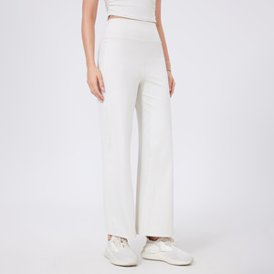Pantalon de yoga taille haute pour femme, coupe large, avec poche arrière, effet ventre plat, leggings fluides, extensibles et doux, pour le fitness, vente en gros - Product Image 1