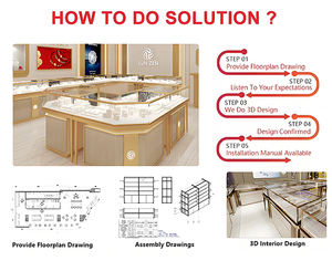 Diseño Interior de Tienda de Joyería de Alta Gama, Vitrina de Vidrio de Lujo para Joyería, Muebles de Exhibición con Iluminación LED Personalizada para Tienda de Joyería - Product Image 2