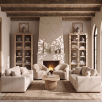 Canapé modulaire en tissu en forme de U avec ottoman pour salon moderne et luxueux