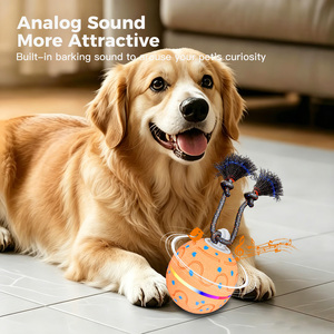 Balle interactive intelligente pour chien, rotation automatique, lumières LED clignotantes, sons d'oiseaux, matériau ETPU, style adorable pour soulager l'ennui - Product Image 2