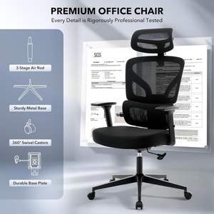 Chaises de bureau pivotantes à roulettes pour ordinateur, vente en gros, <span class=keywords><strong>fauteuil</strong></span> pivotant <span class=keywords><strong>pas</strong></span> <span class=keywords><strong>cher</strong></span>, chaise de bureau en maille pour la maison avec soutien lombaire réglable - Product Image 3