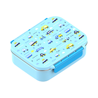 Boîte à bento durable pour enfants, conteneur repas 3 compartiments avec couvercle en plastique, poignée portable, étanche, pour repas scolaires