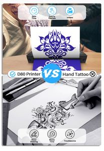 Imprimante thermique sans fil Jiuyin D80 pour pochoirs de tatouage, résolution 203 dpi, batterie 2600 mAh, design portable, en stock - Product Image 5