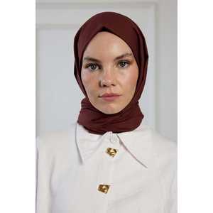 Pañuelo de Algodón Puro para Mujeres Musulmanas, Otoño, Invierno, Primavera, Verano, Estampado Floral Cuadrado, Último Logotipo Disponible, Color Chocolate - Product Image 3