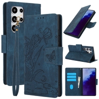 Papillon Floral Portefeuille Étui En Cuir Pour Samsung Galaxy S24 Plus S23 Ultra S22 S21 FE S20 S10E S9 S8 NOTE20 10 Flip Couverture de Téléphone