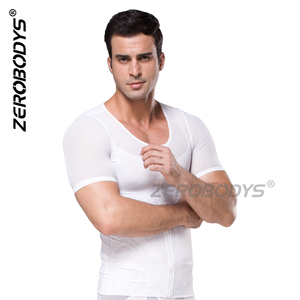 ZEROBODYS W089 180g Fajas Gynäkomastie Kompression snetz Reiß verschluss N Haken Body Shaper Kurzarmhemd für Herren - Product Image 2
