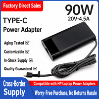 Charger Laptop 90W Kompatibel dengan Adaptor Daya HP 20V 4.5A, Pengisian Cepat PD (Antarmuka USB Type-C)