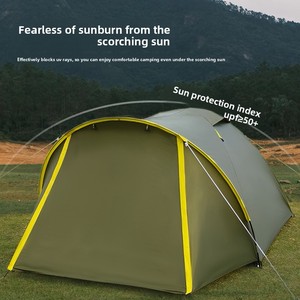 Tente d'été <span class=keywords><strong>en</strong></span> polyester quatre saisons pour camping <span class=keywords><strong>en</strong></span> <span class=keywords><strong>montagne</strong></span>, randonnée, aventure professionnelle, voyage <span class=keywords><strong>en</strong></span> voiture, familiale, 2 personnes, épaissie - Product Image 3