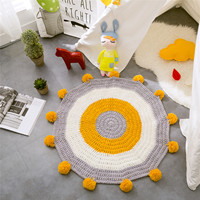 SZPLH Handmade Geometric Pattern Runder Teppich und Teppich Bunter Acryl-Häkel strick