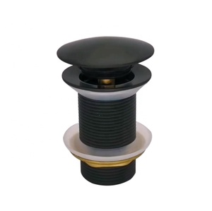 Đen unslotted lưu vực chất thải-Matt Đen <span class=keywords><strong>Pop</strong></span> <span class=keywords><strong>Up</strong></span> Brass bồn rửa chất thải-push button - Product Image 1