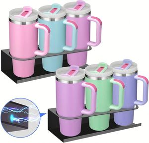 Support de rangement magnétique robuste pour bouteilles d'eau, tasses et gobelets, organisateur d'étagère pour réfrigérateur Stanley Cup - Product Image 1
