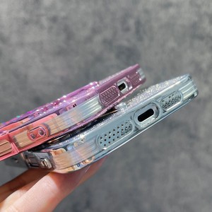 Tạo Ra Bướm Gradient Vỏ Điện Thoại Bìa Glitter Mạ Trường Hợp Đối Với iPhone 16 15 14 13 12 11 Pro Max Mềm TPU Ống Kính Bảo Vệ - Product Image 4