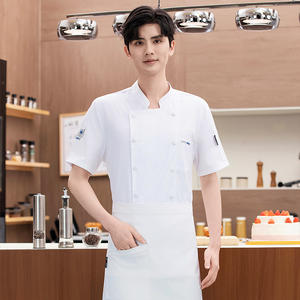 Chef de cocina, monos Unisex, manga corta, restaurante occidental, Catering, hornear, moda Primavera Verano, uniforme de Chef para hombres - Product Image 2