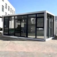Bureau de transport maritime en acier de luxe moderne, préfabriqué en Chine, conteneur démontable de 20 pieds, plat et portable pour extérieur public