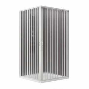 Mampara de Ducha Rosy Pliss de 90x90cm, de Dos Lados, con Puerta Corredera, Vidrio Templado de 6mm, Marco de Acero Inoxidable, Estilo Plegable - Product Image 1