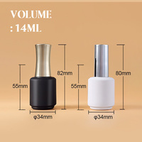 Flacon en verre vide rechargeable de 14 ml pour gel à ongles, conteneur anti-fuite avec pinceau, OEM ODM