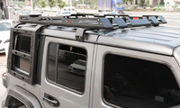 2/4 porte aluminium acier galerie de toit avec lumière LED porte-bagages échelle d'escalade panier de cargaison pour Toyota Wrangler JK JL JT BJ40