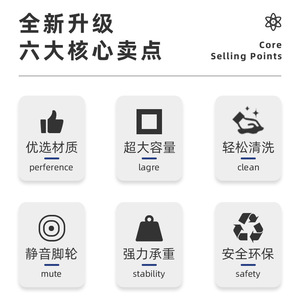 Carrito de Enfermería de Acero Inoxidable Médico con Cesta de Almacenamiento Cuadrada Reforzada, Carrito de Limpieza de Ropa para Hospital, Gestión 6S - Product Image 6