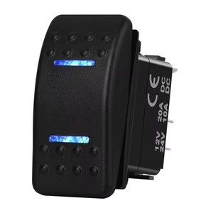 Interruptor Basculante de 3 Posiciones, 12V DPDT, Interruptor de Encendido/Apagado/Encendido, Interruptor Momentáneo de Encendido/Apagado/Encendido, Interruptor de Botón con LED Azul para Automóvil, Barco, Carling - Product Image 1