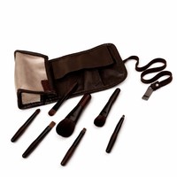 Ensemble de pinceaux de maquillage JLY Mini en bois de santal, 7 pièces, poils d'animaux, kit de pinceaux de voyage portable, OEM